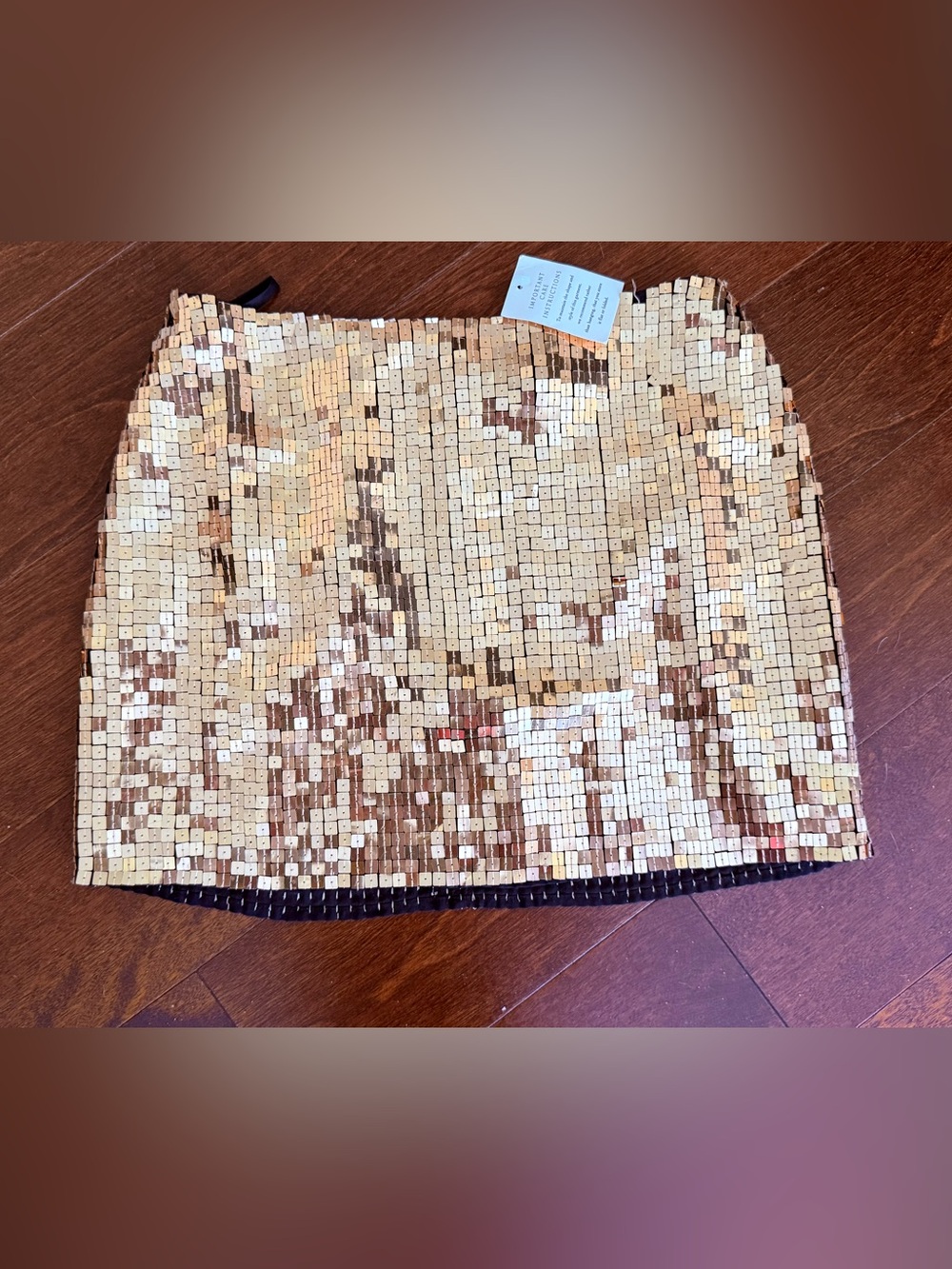 Hugo Buscati Gold Sequined Skirt.